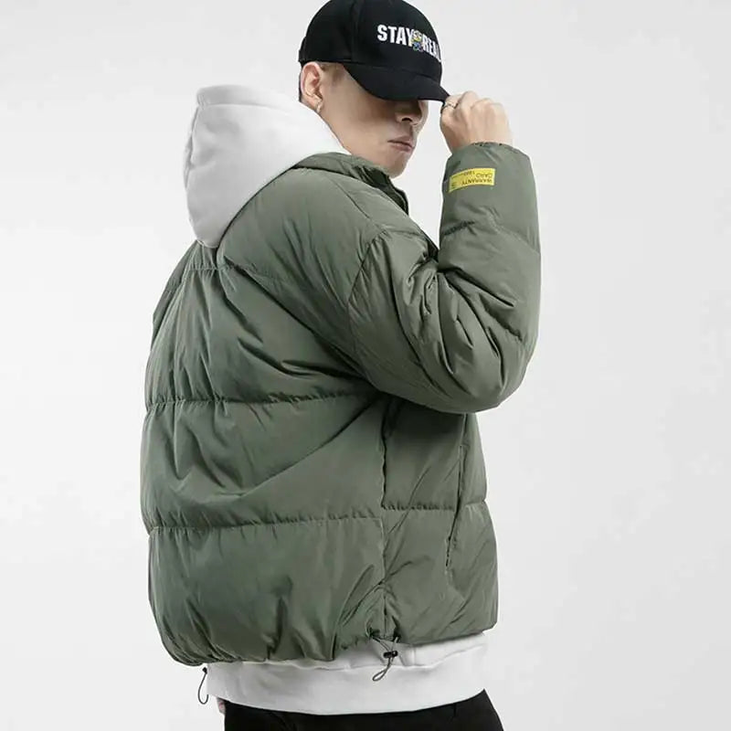 2024 Winter Coat Men Stand Collar Bread Coats Men'S Warm Parkas Streetwear Cotton Coats Slim Male Jackets Windproof Padded Coat